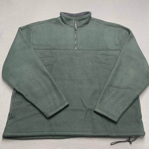 Old Navy Pullover Mens 2XL Green Quarter Zip Fleece Lightweight Outdoor Casual - Picture 1 of 8